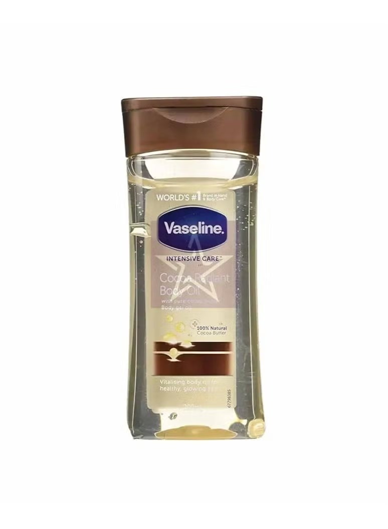 Vaseline Intensive Care Cocoa Radiant Body Oil 200ml | With Pure Cocoa Butter | Deep Moisturizing Body Gel Oil | Radiant Glow
